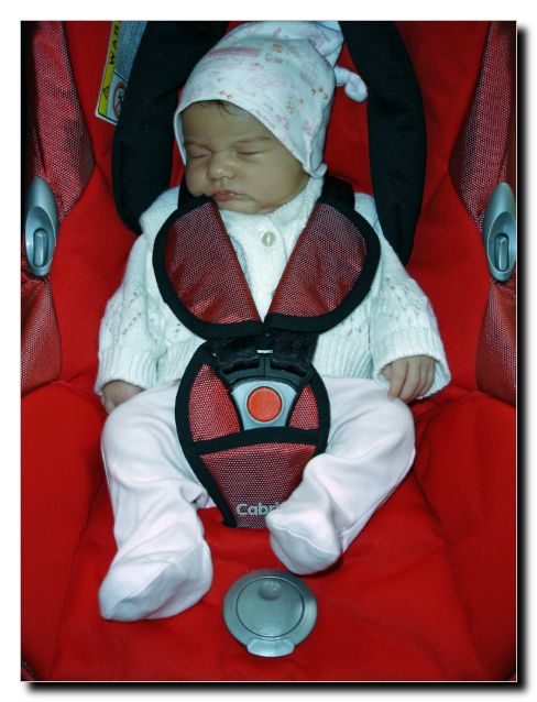 Week 4 - Tucked up in car seat