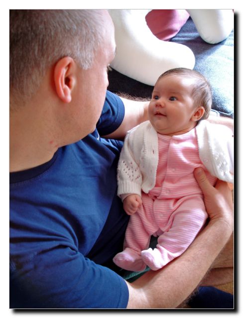 Week 6 - the exact first time I smiled at Daddy