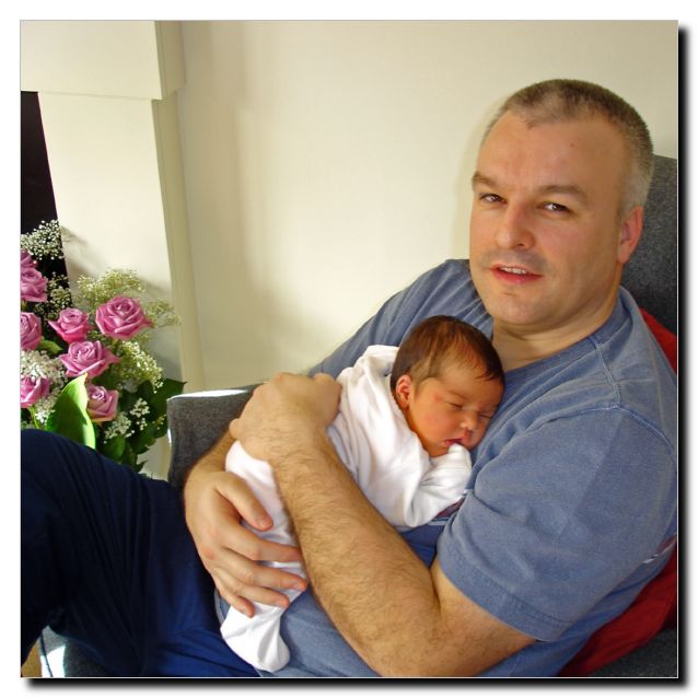 Dad always gives me cuddles. Like my tan?