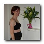 14 Oct 2004 - Week 20. Look at my ikkle bump and my big maternity bra!