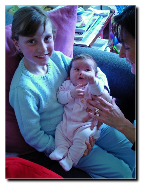 Week 6 - Then I had a go with Gillian and Mommy got the flash wrong so we all look blue!