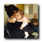 Week 6 - Then I had a go with Auntie Paula. She is just the best for cuggles. 