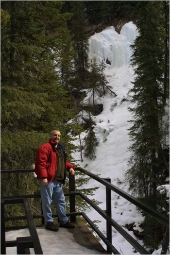 We trekked 5 miles to see this frozen waterfall!