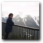 Sulphur Mountain summit where the cold air gave us a hearty appetite and my hat gave me flat hair!