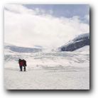 Looking up at the top of the 6km Athabasca Glacier that flows out of the massive Columbia Icefield!