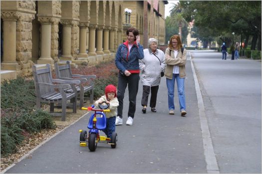 Gavin takes the lead as we amble around Stanford University grounds. It was a chilly day.  