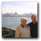 June and Eric in front of San Francisco skyline!