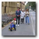 Gavin takes the lead as we amble around Stanford University grounds. It was a chilly day.  