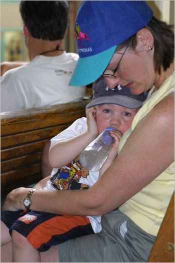 Kyle snuggles into Aunty Ann