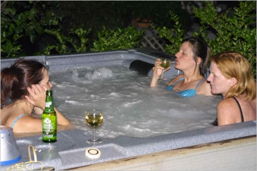 The girls chill and sip