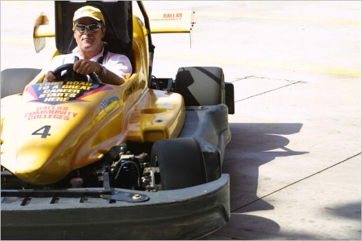 John in his Jordan fantasy car