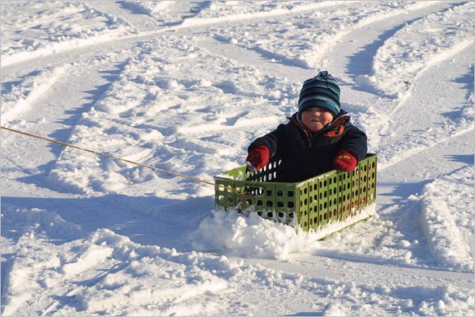 The snow went through the holes in the box which didn't help with the aerodynamics