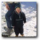Kyle's first time to witness snow. He was amazed!
