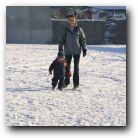 Rachel and Kyle ambled in the snow