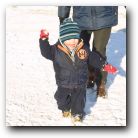 Kyle clearly imitated his dad and made his very first snowball