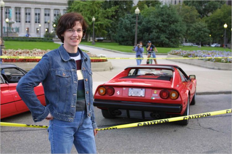 Look at me standing in front of a Ferrari with a Schumi Reg! I wonder if it belonged to him?