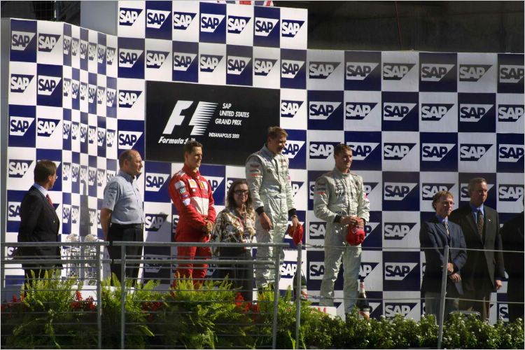 Mikka Hakkinen first, Michael Schumacher second and David Coulthard third!