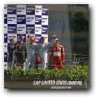 The top three Indianapolis 2001 F1 GP winners hit the podium