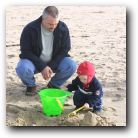 Buddy and DA make a sand castle!