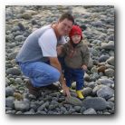 Daddy and Gavin on Pebble Beach.