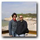 Imelda and Stuart overlooking Fecamp beach.