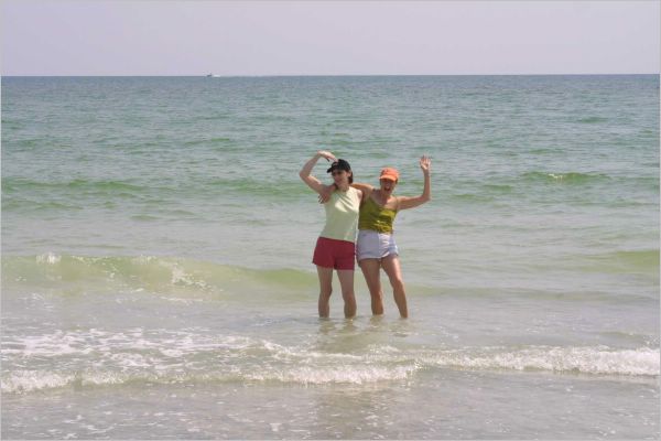 The water was quite warm and the sharks avoided us mad things!