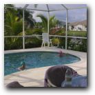 Imelda and Patricia in the house pool. The water reached 35c most days. 