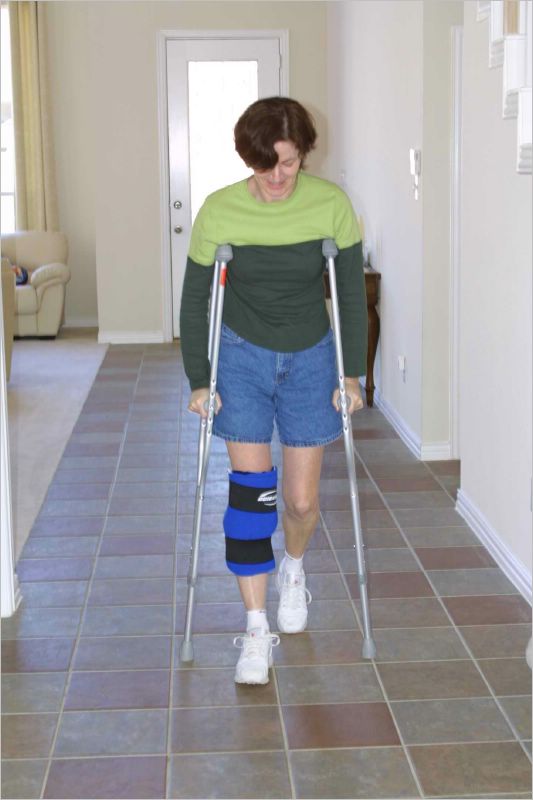 Day five after surgery. My knee was stiff and swollen so the ice pack became my best friend!  I hobbled up and down the hallway many times hoping it wouldn't take long before I could walk normally! Little did I know there was a long recovery ahead!
