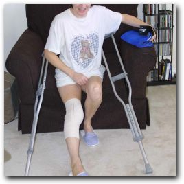 Day three following surgery. My first time out of bed and I'm smiling because I was on strong pain killers and didn't feel anything! It wasn't long before they wore off and I wasn't smiling!