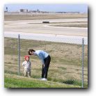 D.A. and Lala waiting for the planes at Dallas Airport