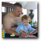 Buddy reads D.A. a story!