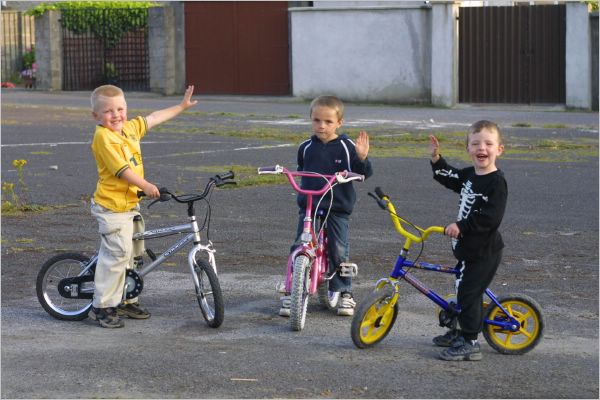 Kyle, friend Kevin and Jordan. Look, no stabilisers! 