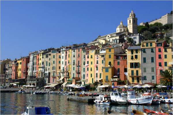 The colourful Portovenere village.  