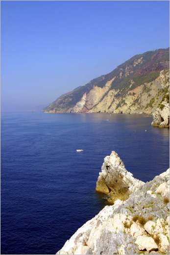Clear, azure blue water