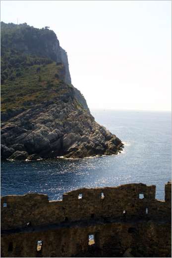 Fort remains at the mouth of the Gulf of La Spezia. 