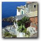 See sailing boats in the distance on the Gulf of La Spezia. What a view. 
