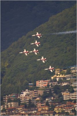A little V formation over Lugano city.
