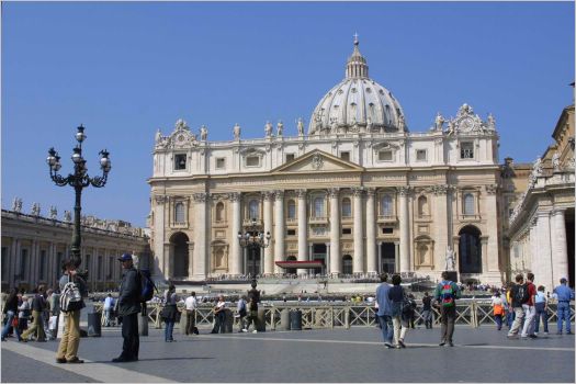 St. Peter's, The Vatican on Good Friday. See where they were setting up an alter for Easter Sunday mass. 