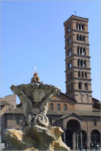 The Santa Maria in Cosmedin Church built in the 6th century. Very cold inside. 