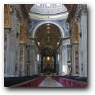 View down the centre aisle of St. Peter's, The Vatican.