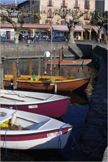 Fishing boats on Lake Maggiore, Ascona.
