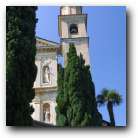 Vico Morcote 14th century church and graveyard. 