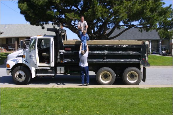 Frank delivers graded playground woodchip for the jungle gym 