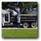 Frank delivers graded playground woodchip for the jungle gym 