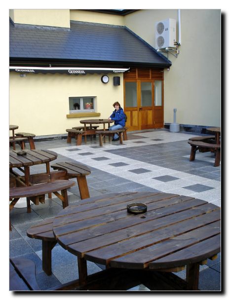 There I am in the Beer Garden. It is September after all so it was a bit chilly for sipping beer
