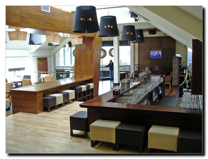 We love the leather stools. So comfy.