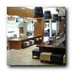 We love the leather stools. So comfy.