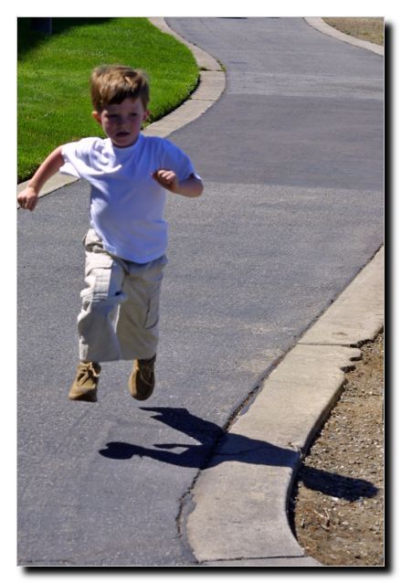 Gavin liked this picture - he didn't understand how his feet were off the ground!