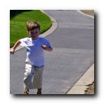 Gavin liked this picture - he didn't understand how his feet were off the ground!