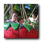Frank and Gavin in the moving strawberry!